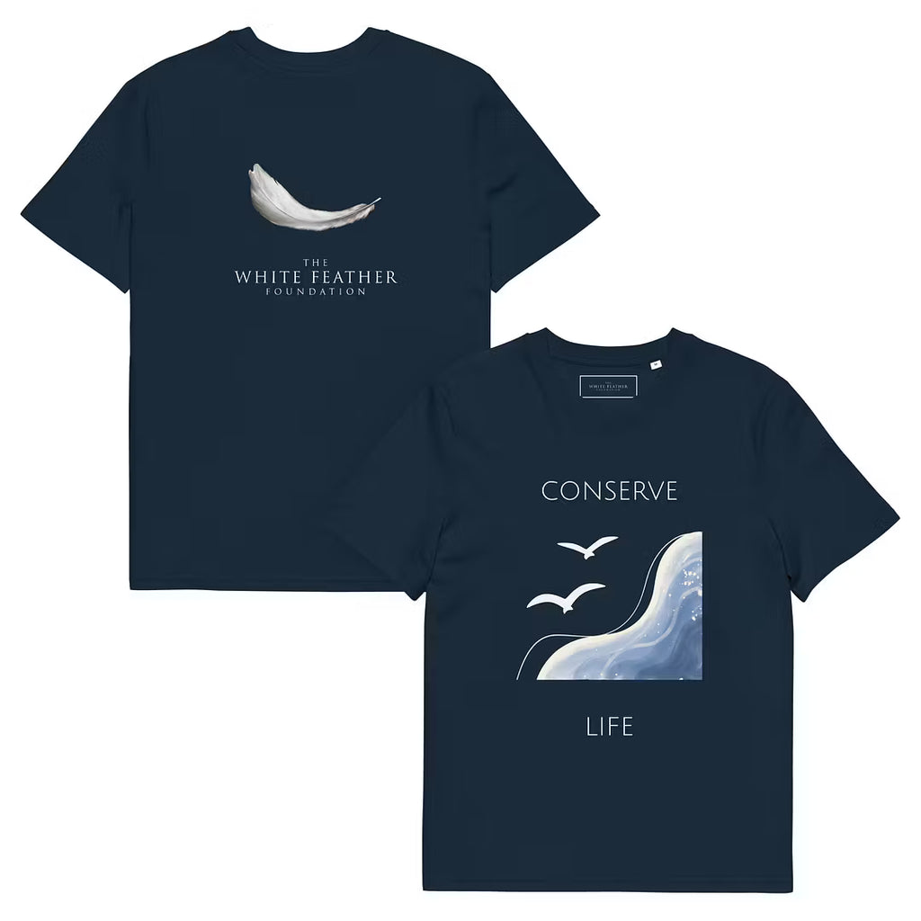 TWFF Conserve Life  'Ocean Oasis' Organic Cotton T-shirt in Navy
